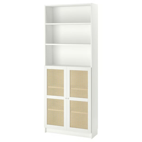 HOGADAL Door, white/woven bamboo, 40x97cm
