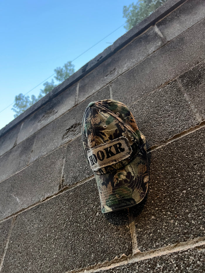 hookr merch - camo hat