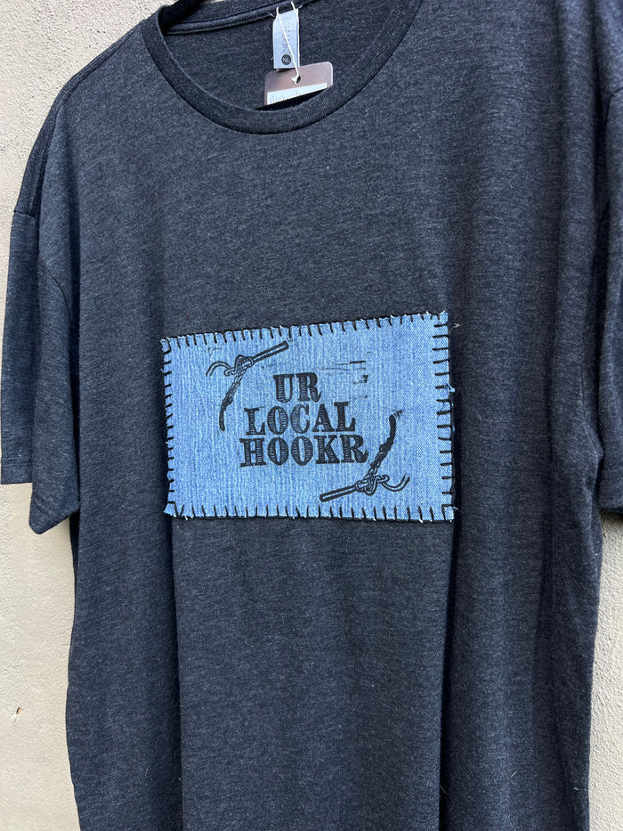 hookr merch - dark grey + denim tshirt