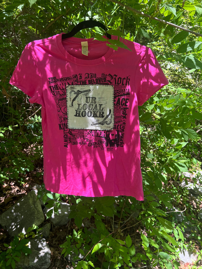 hookr merch - pink jesus tshirt