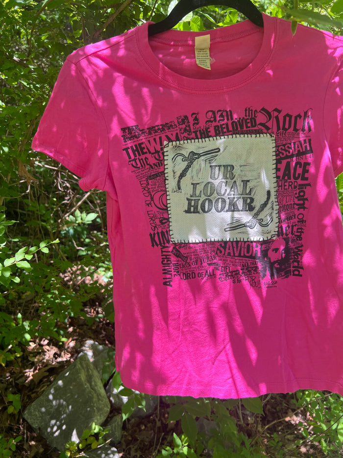 hookr merch - pink jesus tshirt
