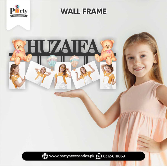 Hot Air Balloon Theme Customized Wall Name Frame With 5 Images for Wall Decoration