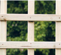 Square wooden garden trellis panel lattice for supporting climbing plants and vines