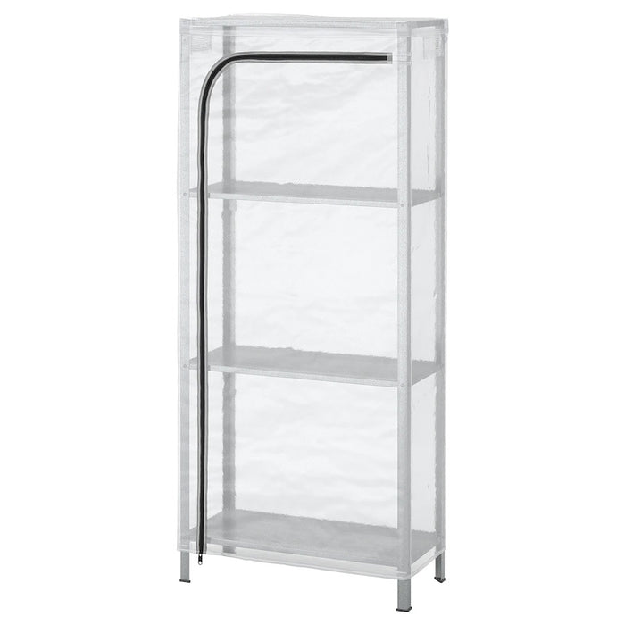 HYLLIS Shelving unit with transparent cover, 60x27x140cm
