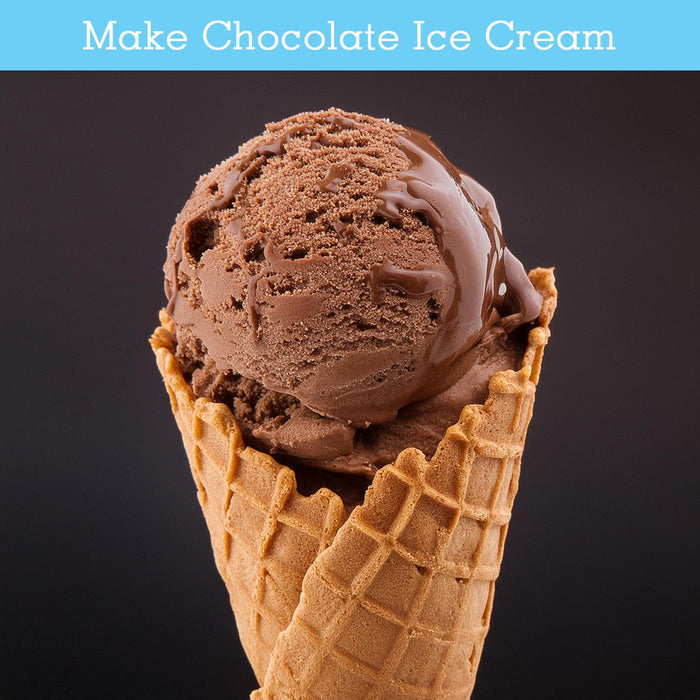 Chocolate ice cream in a waffle cone with a dark background - Buy Now Ice Cream & Dessert Maker