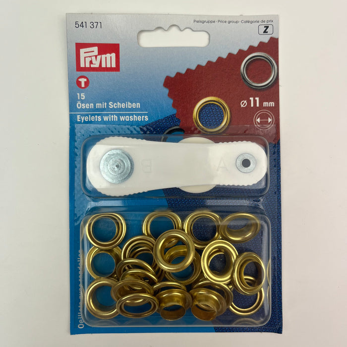 Prym  - Eyelets with Washers - Gold Brass - 4 Sizes