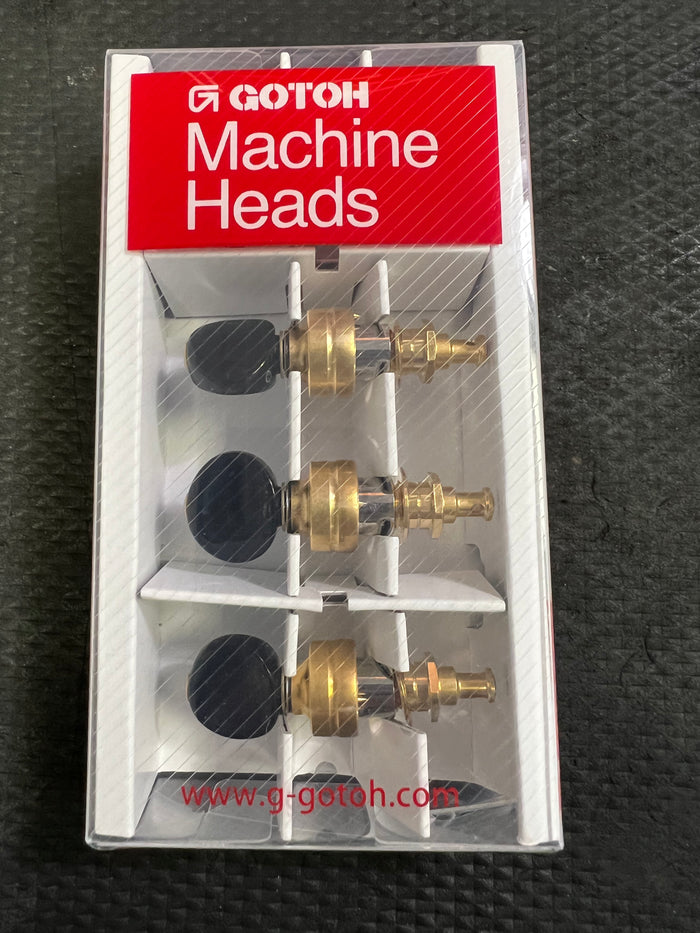 Gotoh UPTL Planetary Tuners Long Shaft -  Gold w/Black Buttons - Set of 4 - Aloha City Ukes