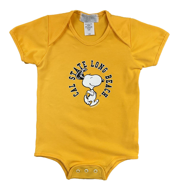 Infant CSULB Running Snoopy Romper - Gold, Third Street