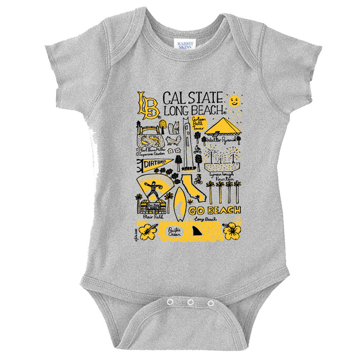 Infant Julia Gash CSULB Icons Onesie - Heather, Camp David