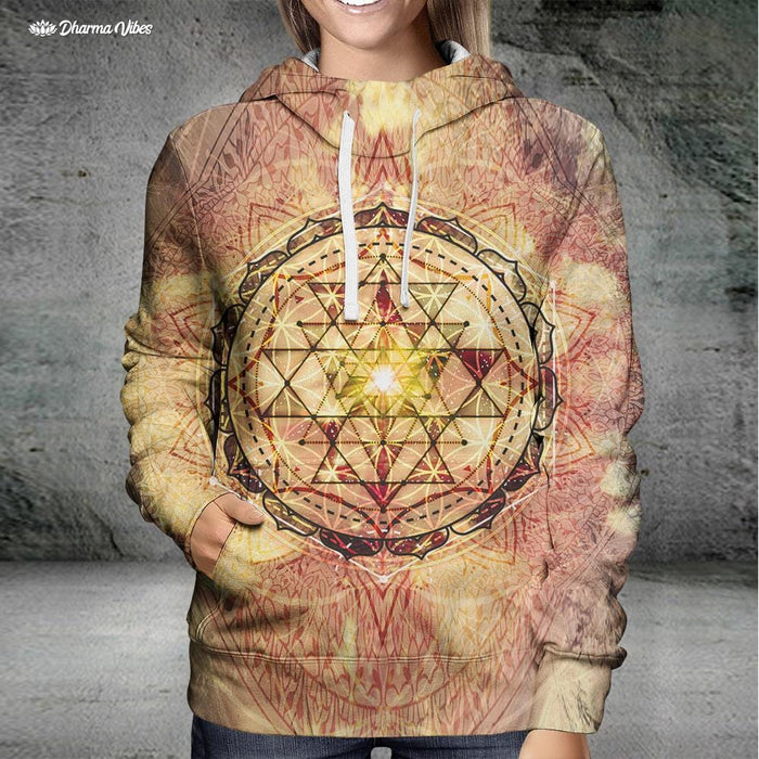 Irradiated Sage Sri Yantra by McAshe Hoodie