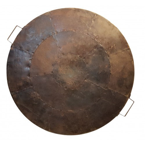 Kadai Shield fire bowl cover and spark guard, black steel mesh lid for garden fire pits