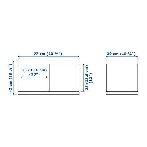 KALLAX 1x2, 77x42cm, White