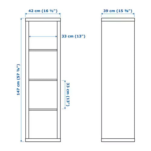 KALLAX 1x4, 42x147cm, Black-brown