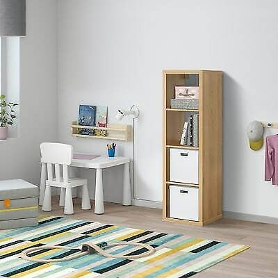 KALLAX 1x4, 42x147cm, White stained oak effect