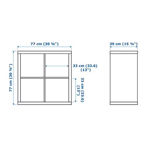 KALLAX 2x2, Black-brown, 77x77cm