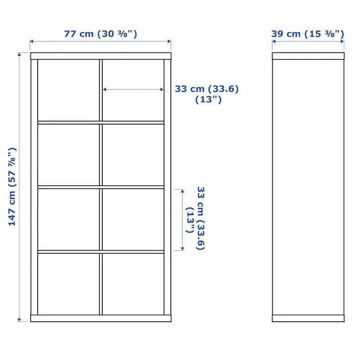 KALLAX 2x4, 77x147cm, White stained oak effect