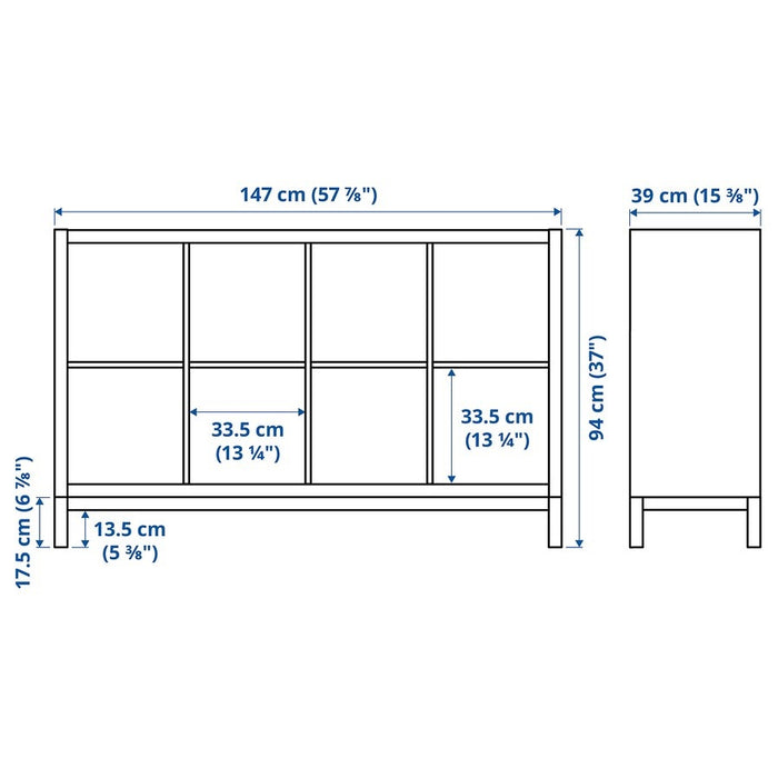 KALLAX 2X4 with underframe, White/white, 147x94cm