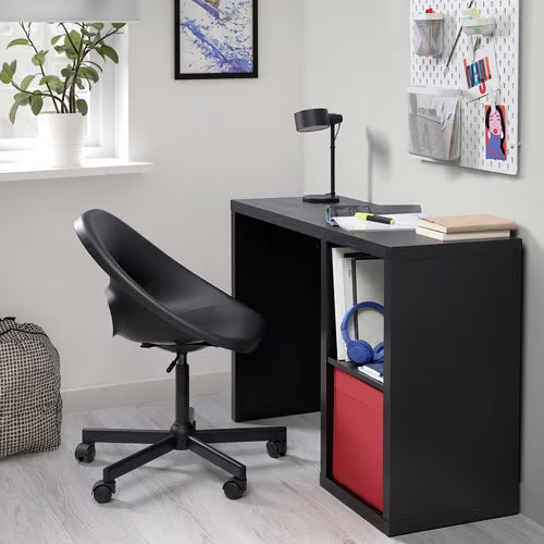 KALLAX Desk, Black-brown, 111x39cm