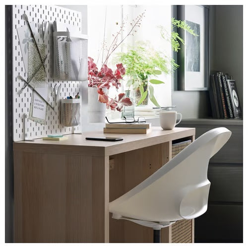 KALLAX Desk, White stained oak effect, 111x39cm