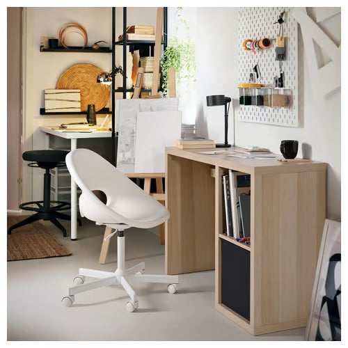KALLAX Desk, White stained oak effect, 111x39cm