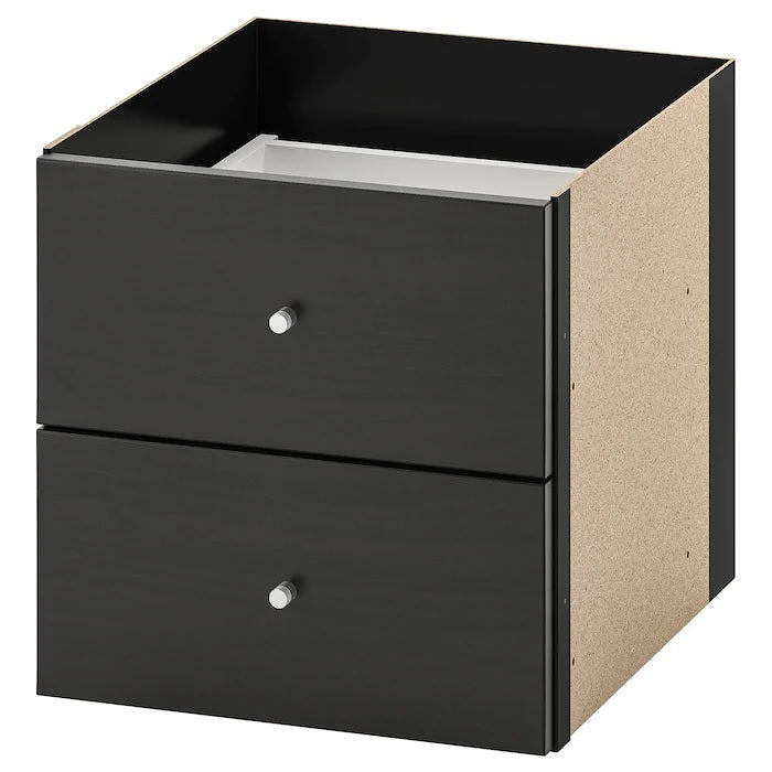 KALLAX insert with 2 drawers, Black-brown