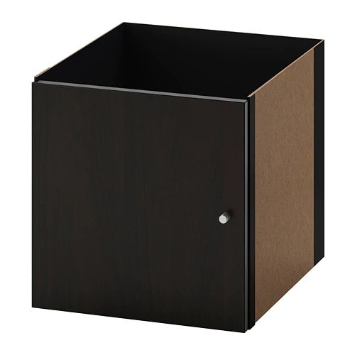 KALLAX insert with door, Black-brown