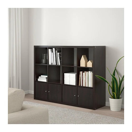 KALLAX insert with door, Black-brown
