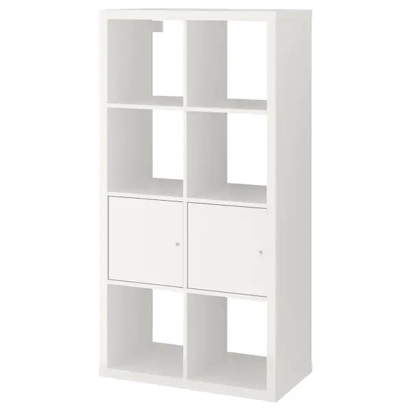 KALLAX insert with door, High gloss white