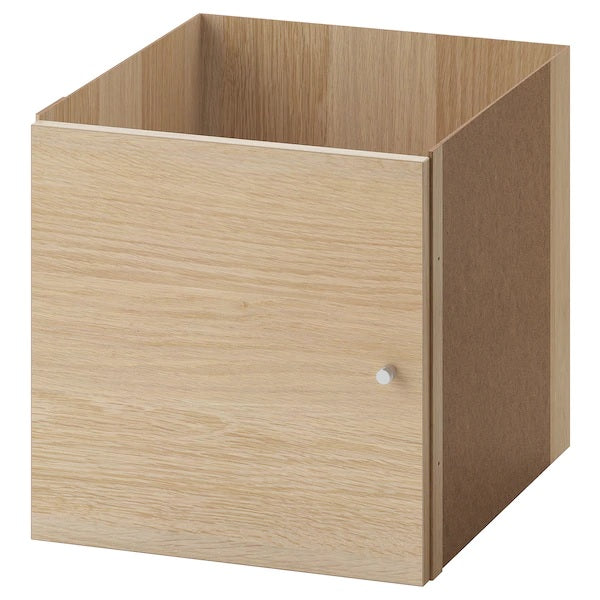 KALLAX insert with door, White stained oak effect