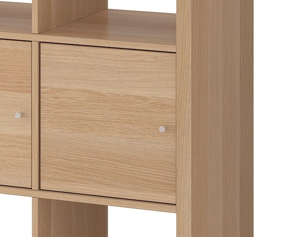 KALLAX insert with door, White stained oak effect