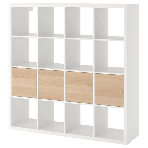 KALLAX insert with door, White stained oak effect