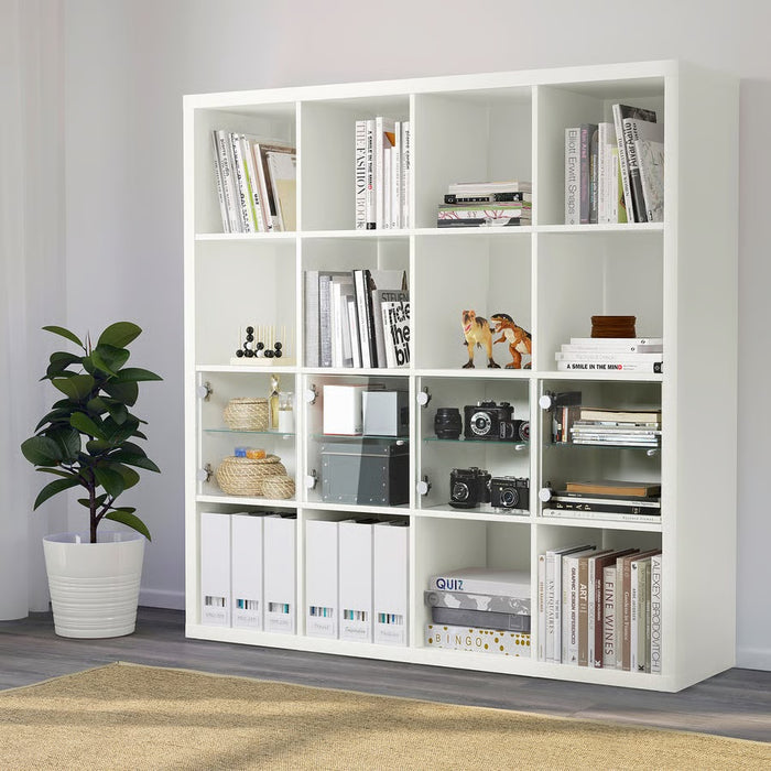 KALLAX insert with glass door, White, 33x33cm