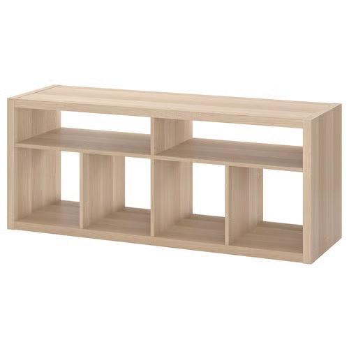 KALLAX TV bench, White stained oak effect, 147x60cm