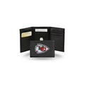 Kansas City Chiefs Black Embroidered Genuine Leather Tri-Fold