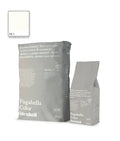 Two bags of Kerakoll Fugabella Color grout, one large and one small, with labels detailing product information.