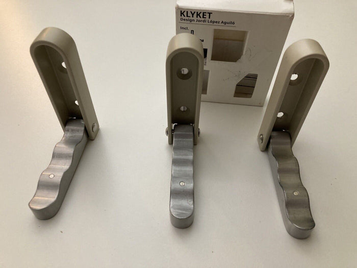 KLYKET Folding hook, Aluminium/beige, 3pack
