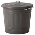 KNODD Bin with lid, Grey, 16l
