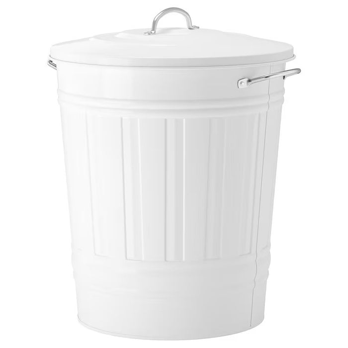 KNODD Bin with lid, White, 40l