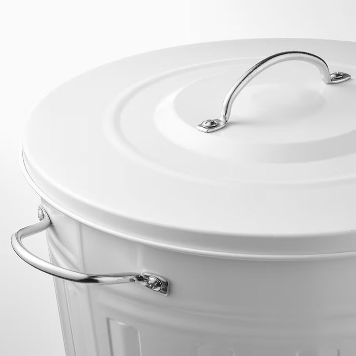 KNODD Bin with lid, White, 40l