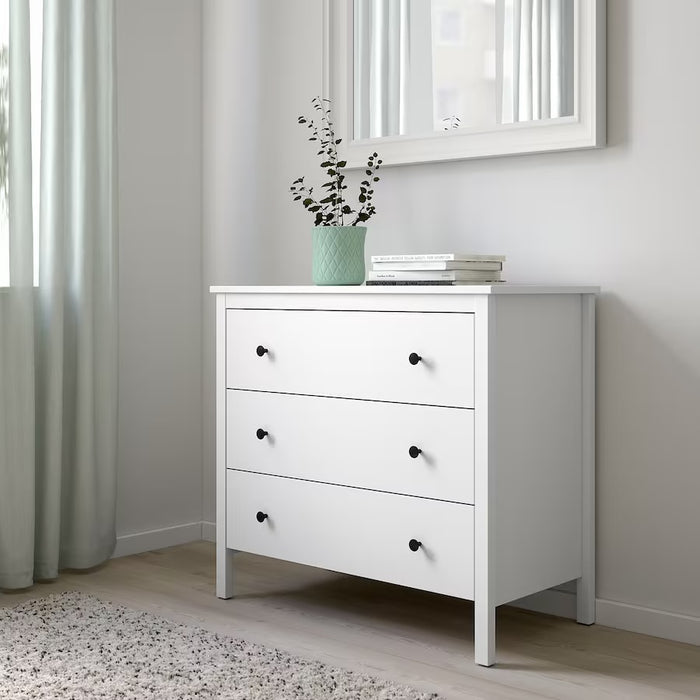 KOPPANG Chest of 3 drawers, White, 90x83cm