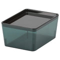 KUGGIS Box with lid, 13x18x8cm, Transparent black