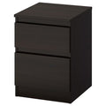 KULLEN Chest of 2 drawers/bedside table, Black-brown, 35x49cm
