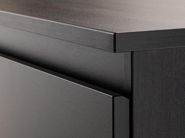 KULLEN Chest of 2 drawers/bedside table, Black-brown, 35x49cm