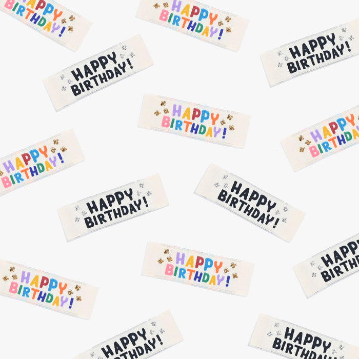 Kylie and the Machine - Woven Labels - "Happy Birthday"