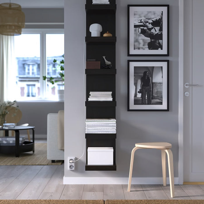 LACK Wall shelf unit, Black-brown, 30x190cm