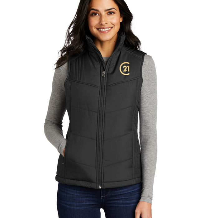 Ladies Black Quilted Vest - Your Logo/Embroidery