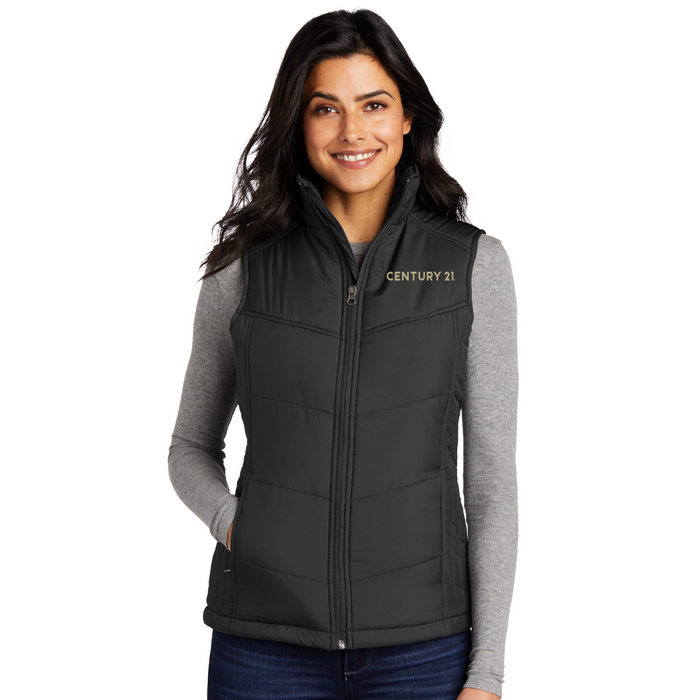 Ladies Black Quilted Vest - Your Logo/Embroidery