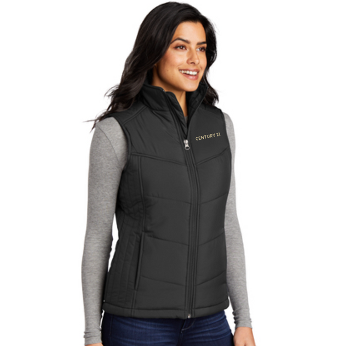Ladies Black Quilted Vest - Your Logo/Embroidery