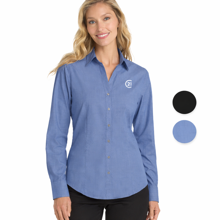 Ladies Crosshatch Easy Care Shirt