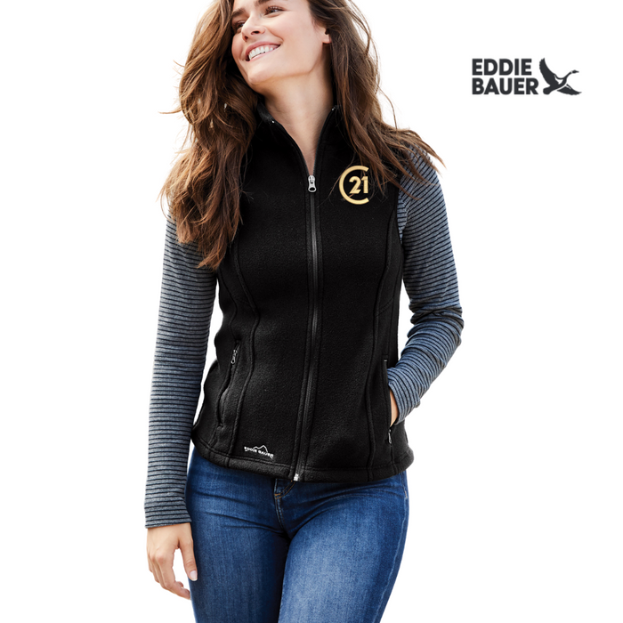 Ladies Eddie Bauer® Black Fleece Vest - C21®
